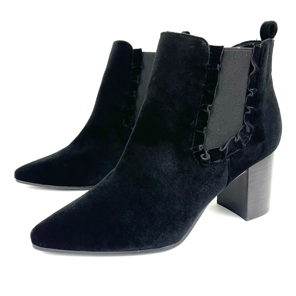 NEW 14th & Union Black Blaine Velvet Ankle Boot